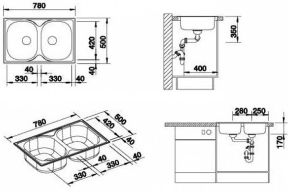 Кухонная мойка Blanco TIPO 8 Compact 513459 103436 фото