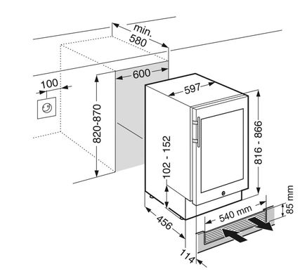 Вбудована винний шафа Liebherr UWKes 1752 101773 фото