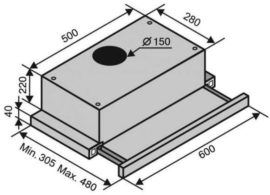 Вытяжка Ventolux GARDA 50 INOX (1100) SMD LED 102954 фото